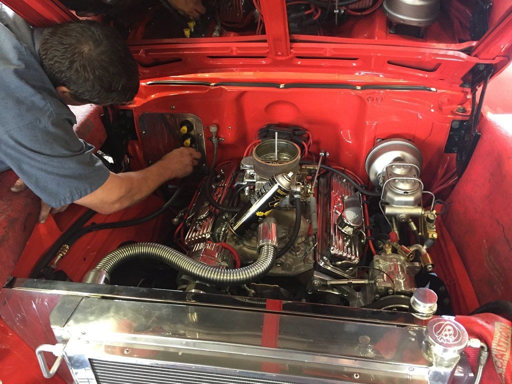 Vintage Air install engine bay work