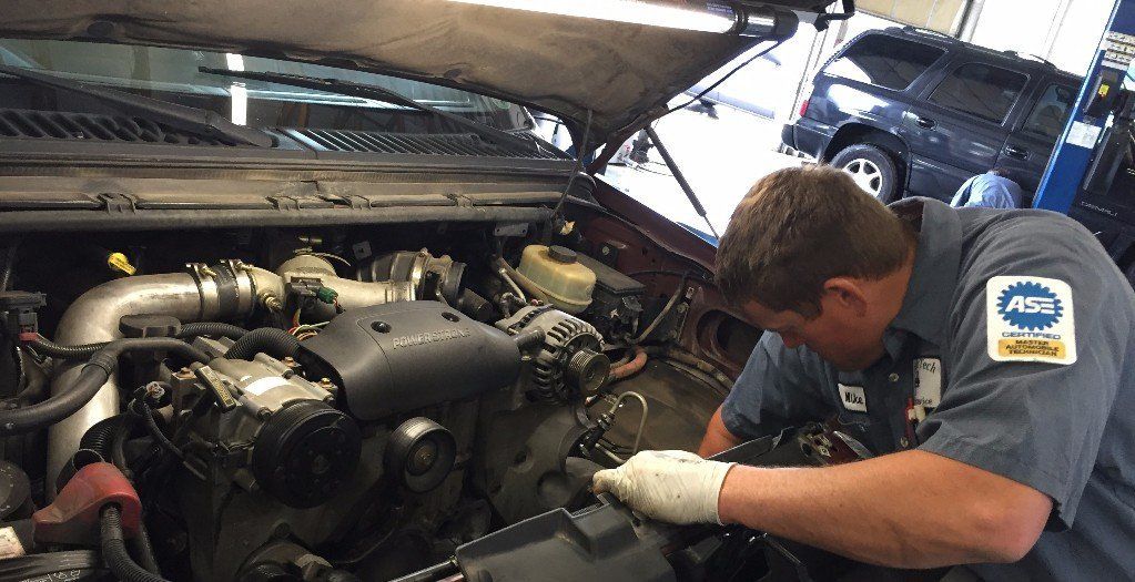 Technician working on a diesel