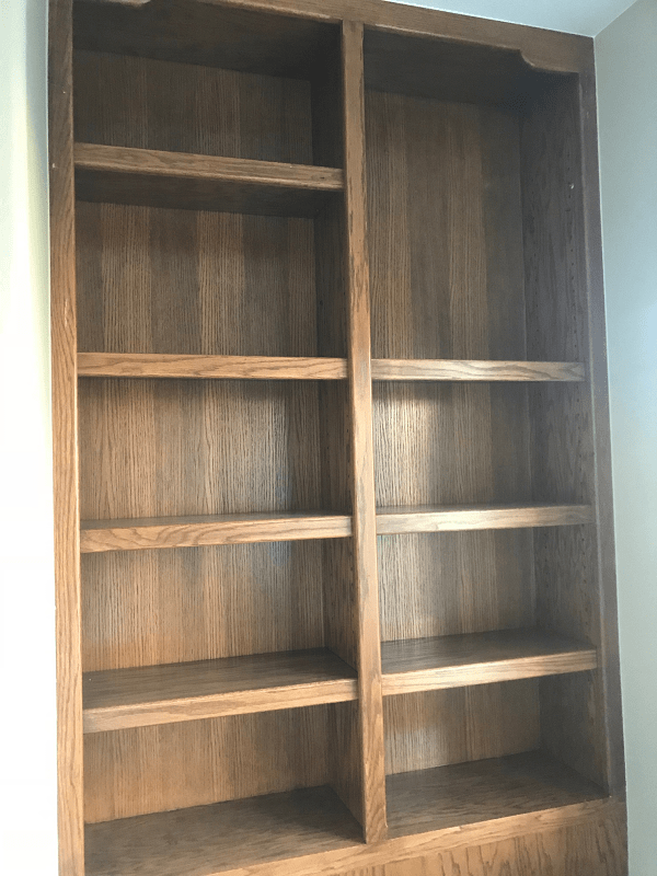 Wooden shelves