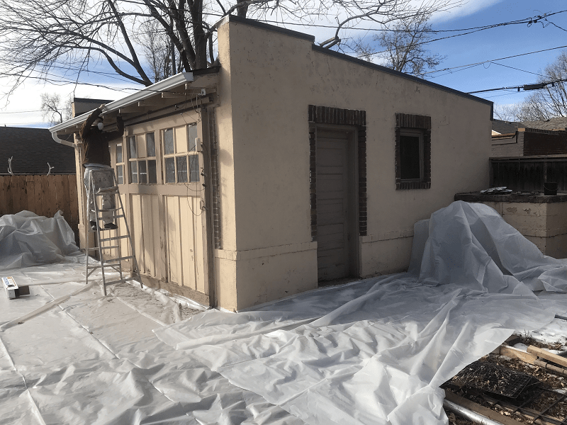 working on exterior