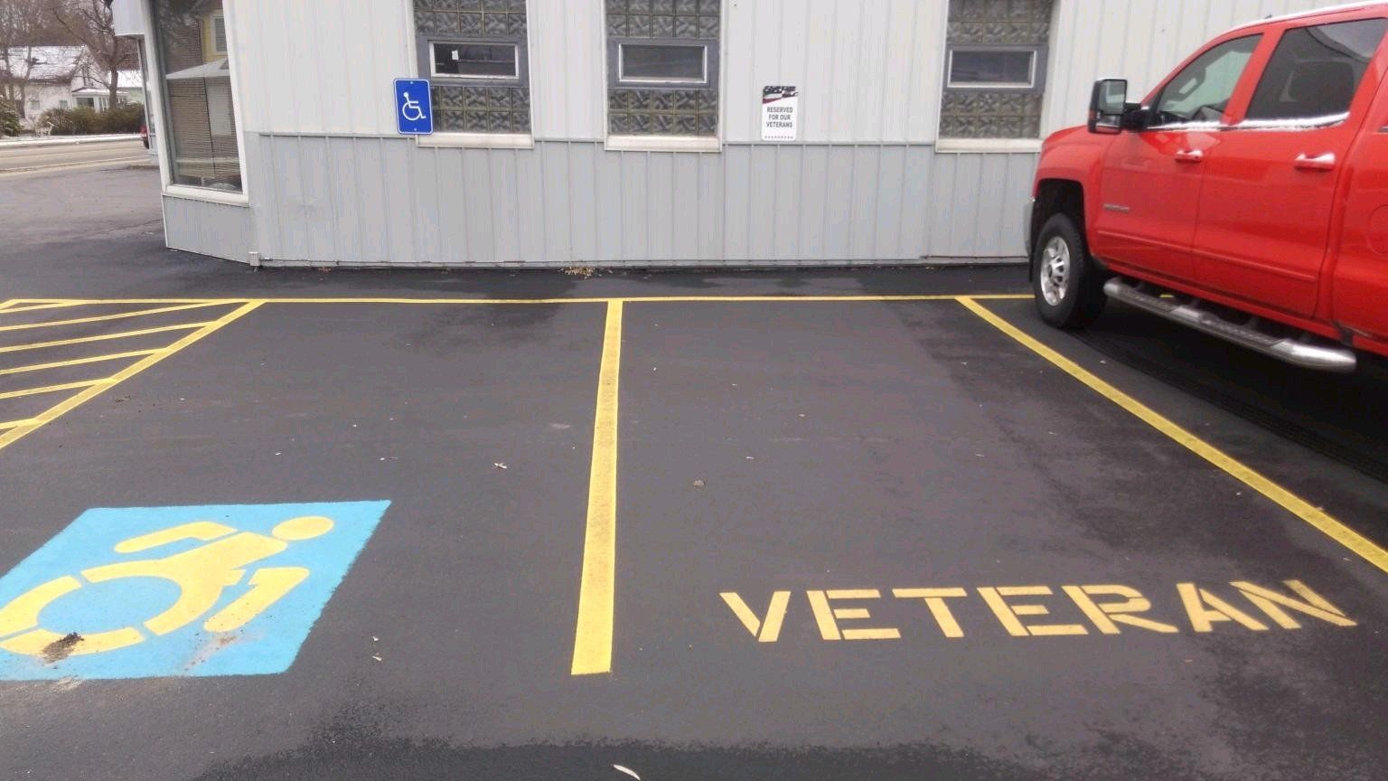 Customer Parking Lot & Veterans Parking