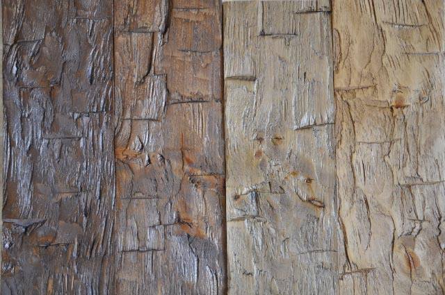 Rustic Mantels finishes displayed with Hand-hewn Axe Marks