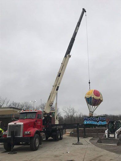 Red Truck Crane — Kansas City, MO — Prestige Crane Service