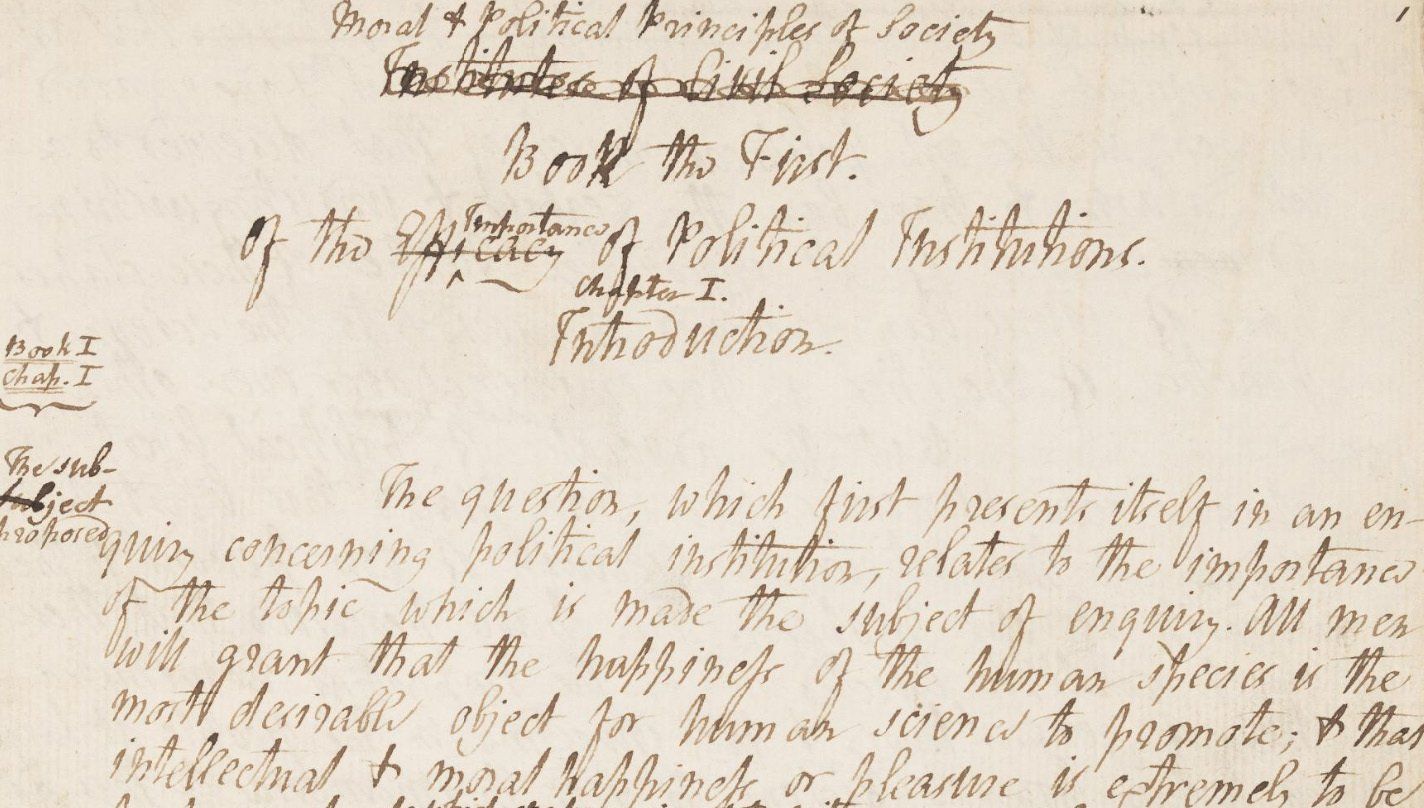 William Godwin, Political Justice manuscript page