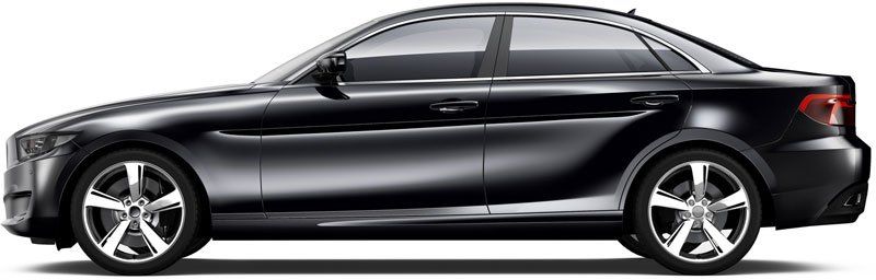 Generic black car - side view