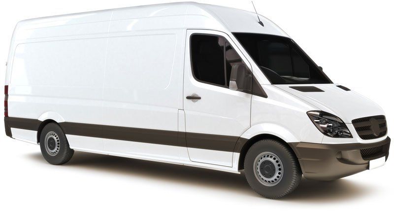 Industrial van on a white background