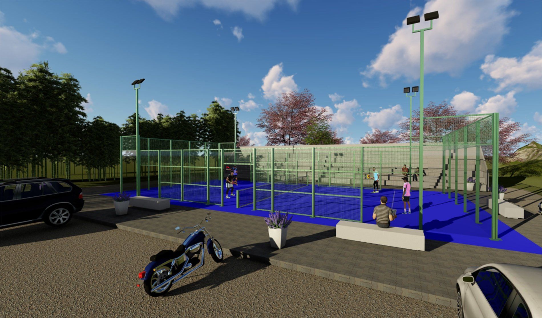 Struttura di recinzione padel