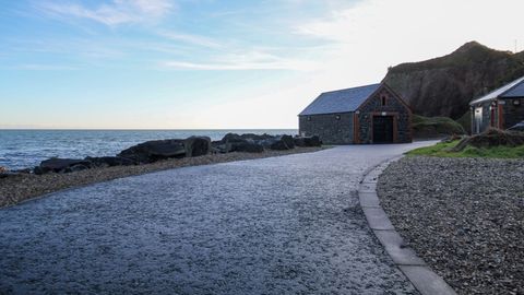 Resin driveway by the sea