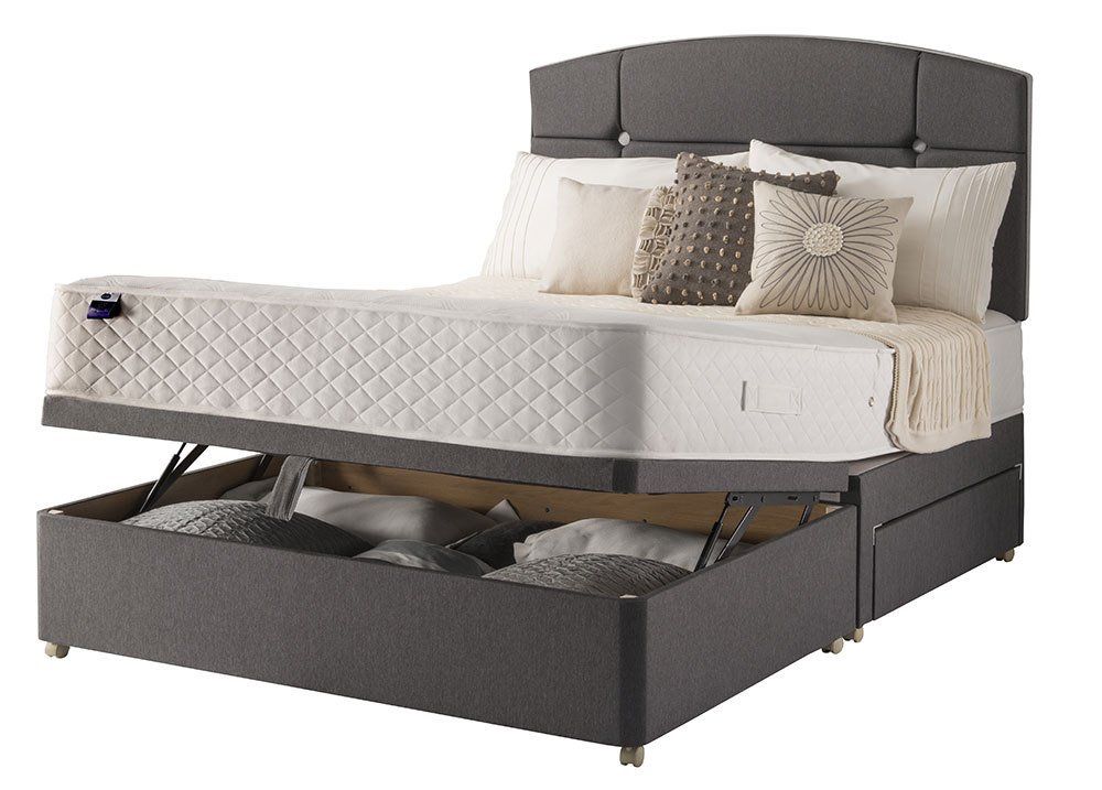 A white soft bed stay in the showroom