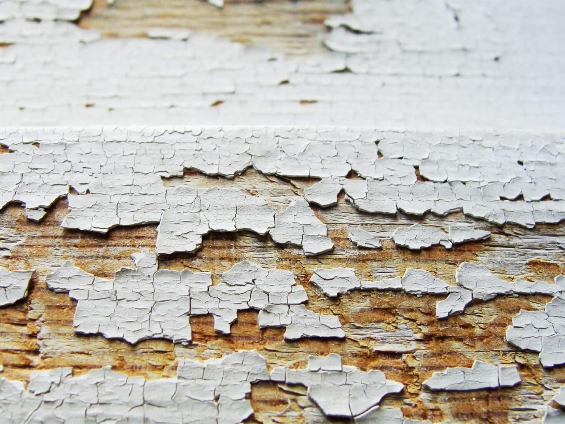 Cracked paint surface ready for repair