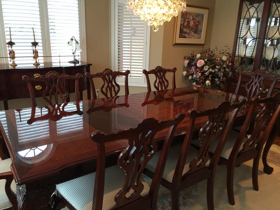 Refinished Dining Set — Schererville, IN — Anthony Carlo Fine Finishing & Restoration Refinished Dining Set — Schererville, IN — Anthony Carlo Fine Finishing & Restoration