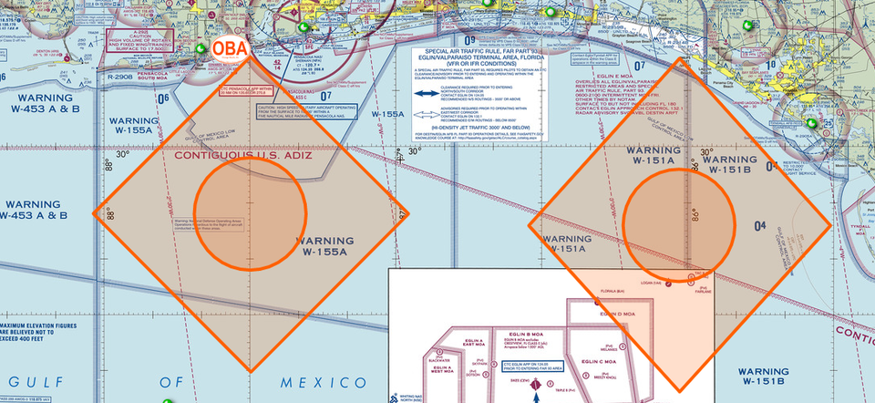 Primary and Secondary target sites for SpaceX splashdown