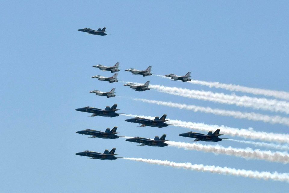 Blue Angels & Air Force Thunderbirds Buzz Beaches