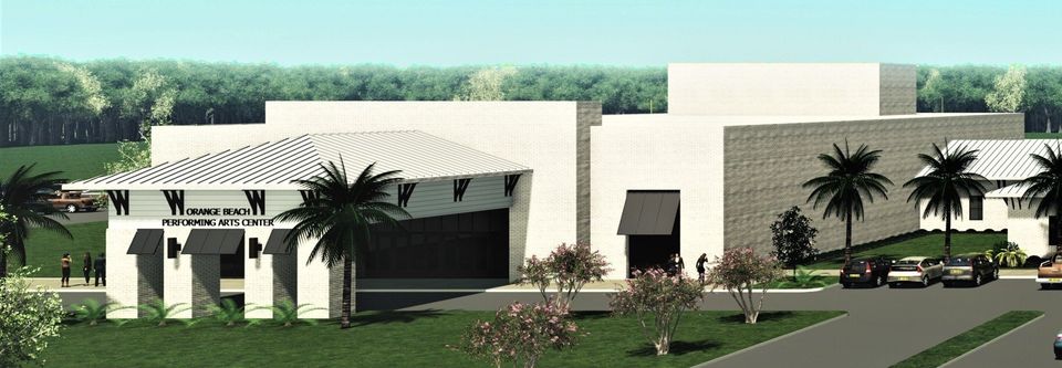 Rendering of the Performing Arts Center being built in Orange Beach, Alabama.