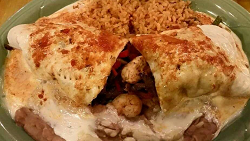 A shrimp chimichanga at Cactus Cantina in Orange Beach Alabama.