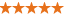 Five orange stars in a row.