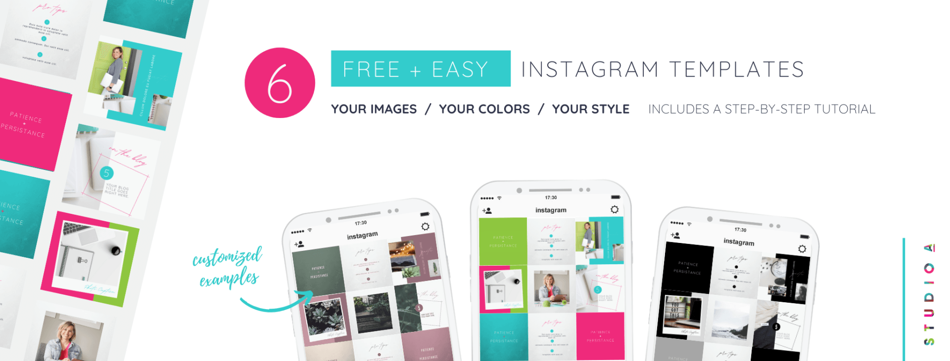 A poster with a bunch of instagram templates on it