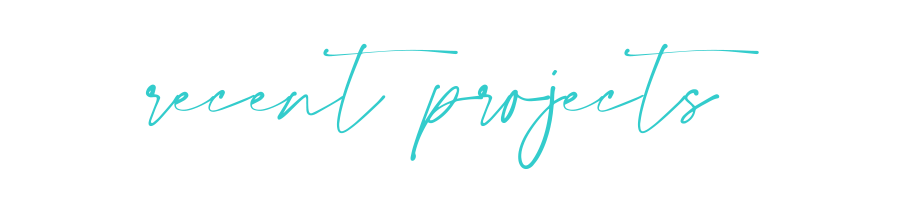 The word recent projects is written in blue on a white background.