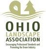 Logo for Ohio Landscape Association: green text, 