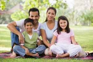 Family having picnic
