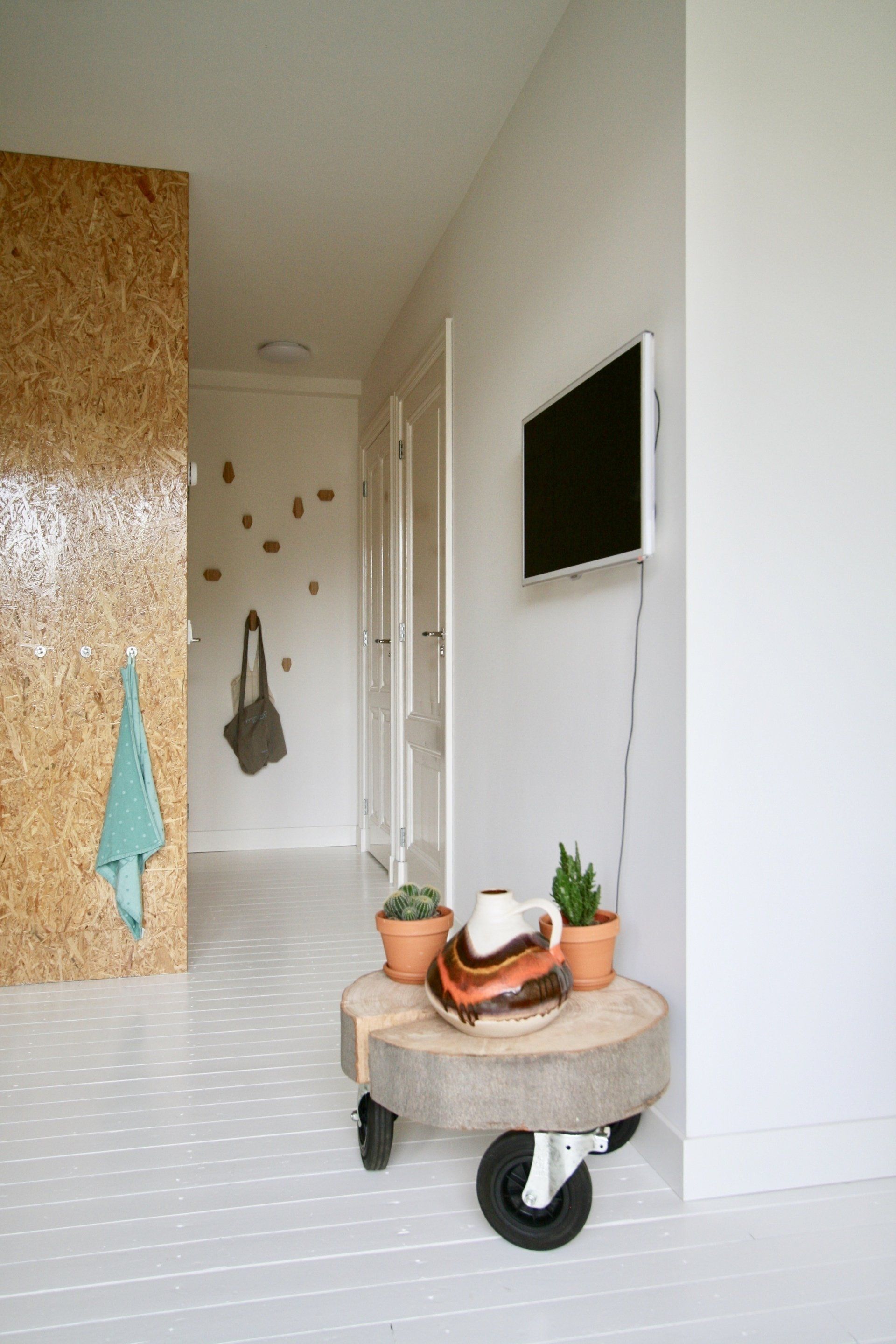 studio koning bed and breakfast 2 tv en garderobe hal