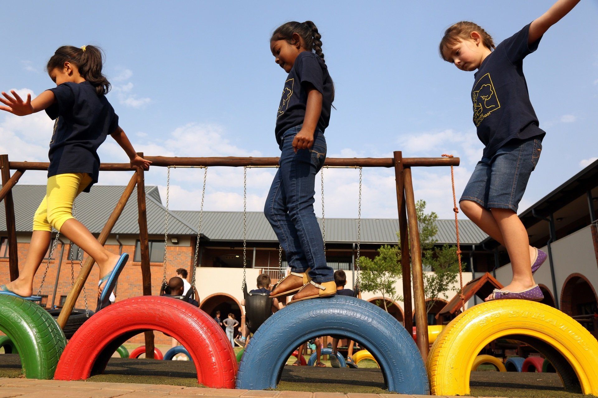 Kids playing in a playground