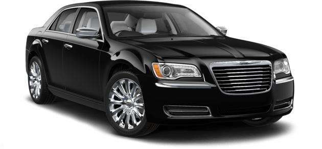 A black car is shown on a white background.