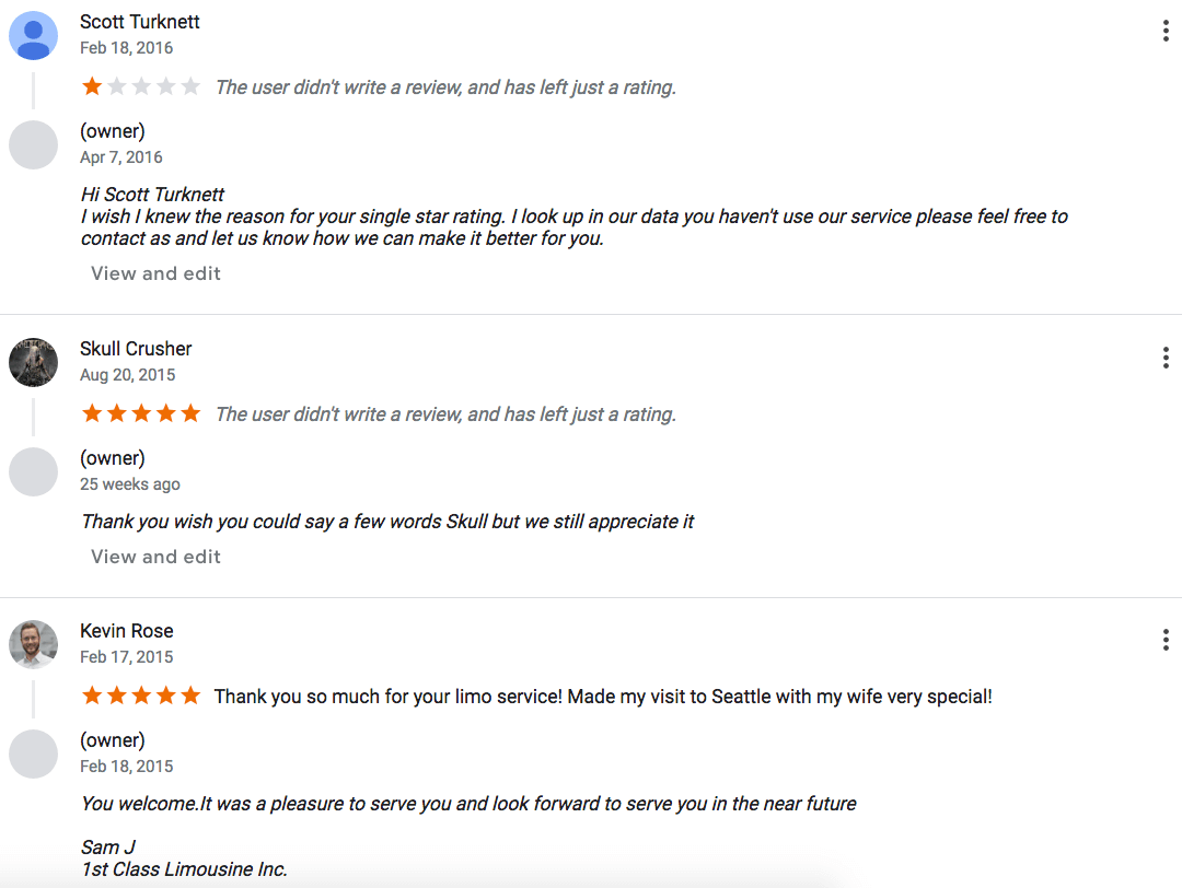 A screenshot of a google review on a white background.