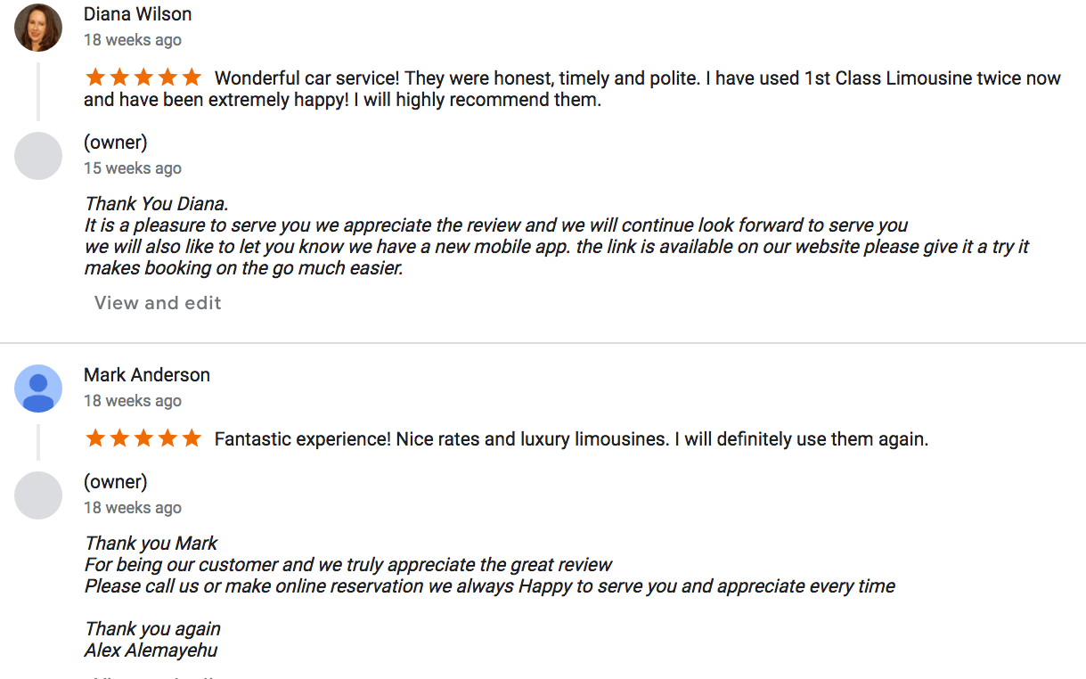 A screenshot of a customer 's review on a google review page.