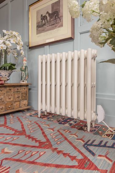 Electric Victorian 3 cast iron radiator in Farrow & Ball Slipper Satin Electric cast iron radiator Victorian 3 in Farrow and Ball Slipper Satin