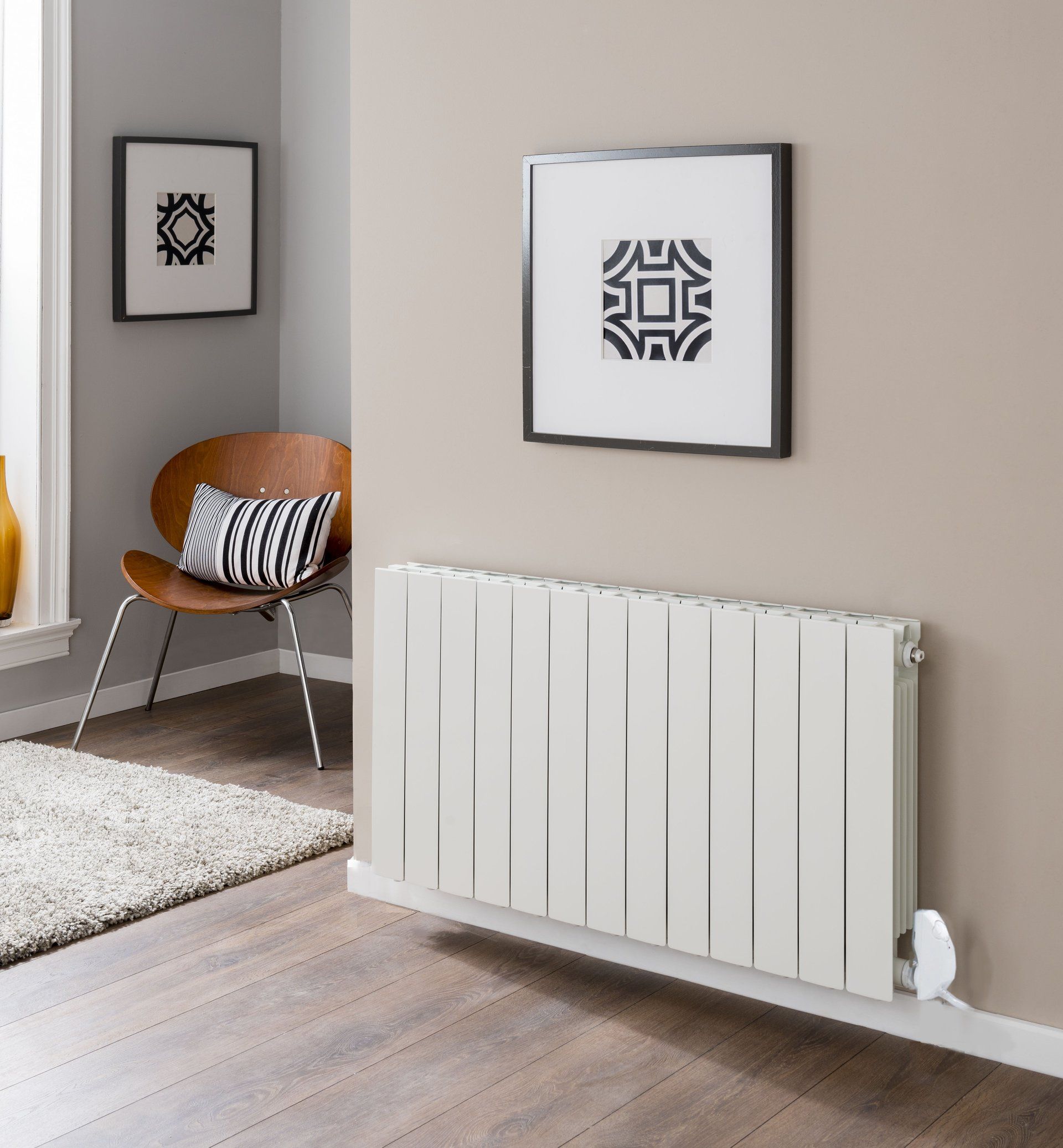 Alchemy aluminium electric radiator in white Alchemy aluminium electric radiator in white