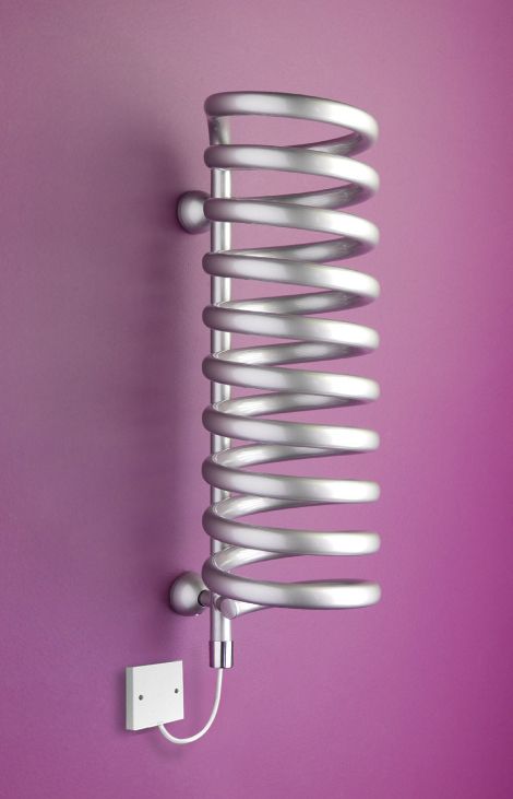 Hot Spring electric radiator in silver paint finish Electric Hot Spring radiator in silver paint finish