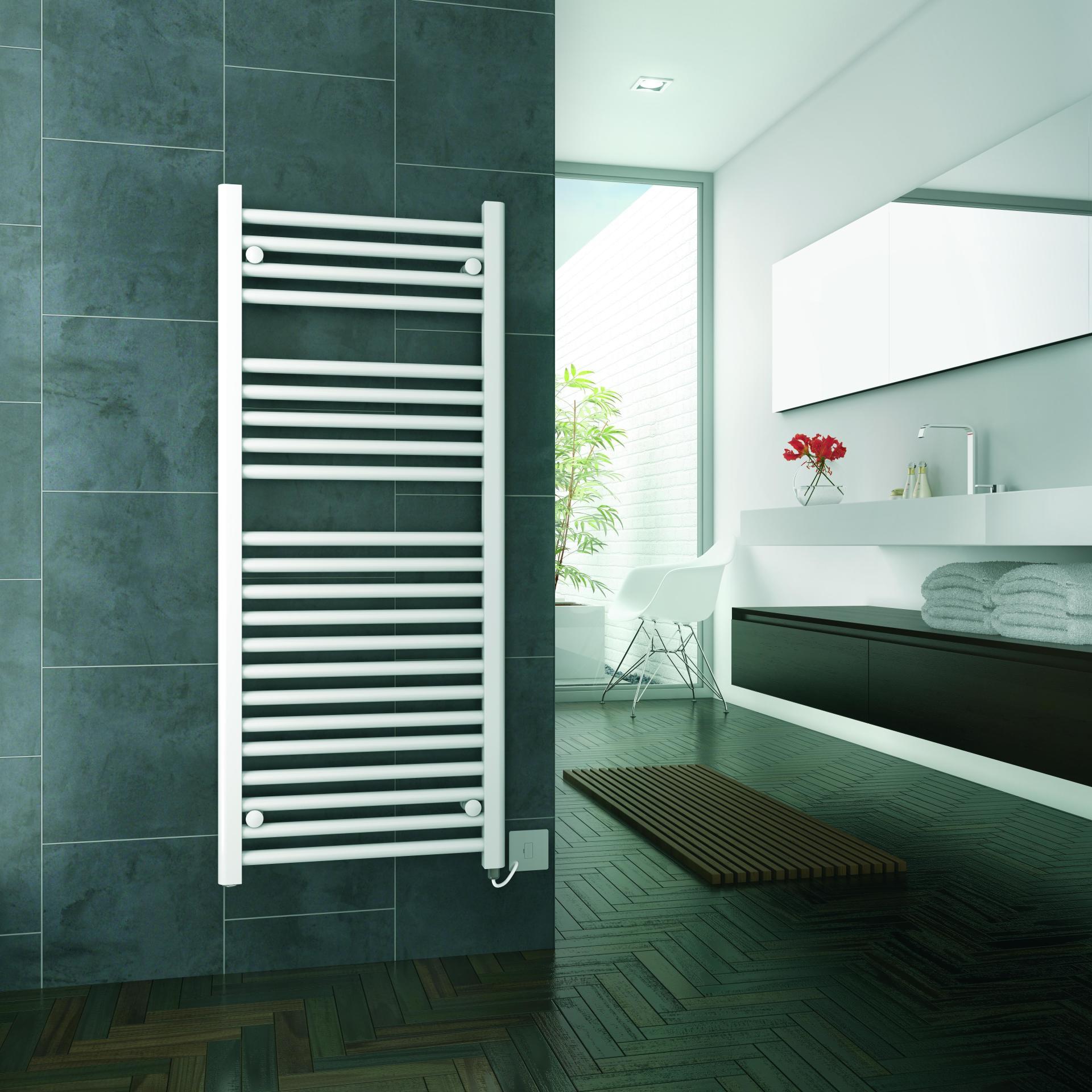 Igloo electric ladder style towel rail in white Igloo electric ladder style towel rail in white