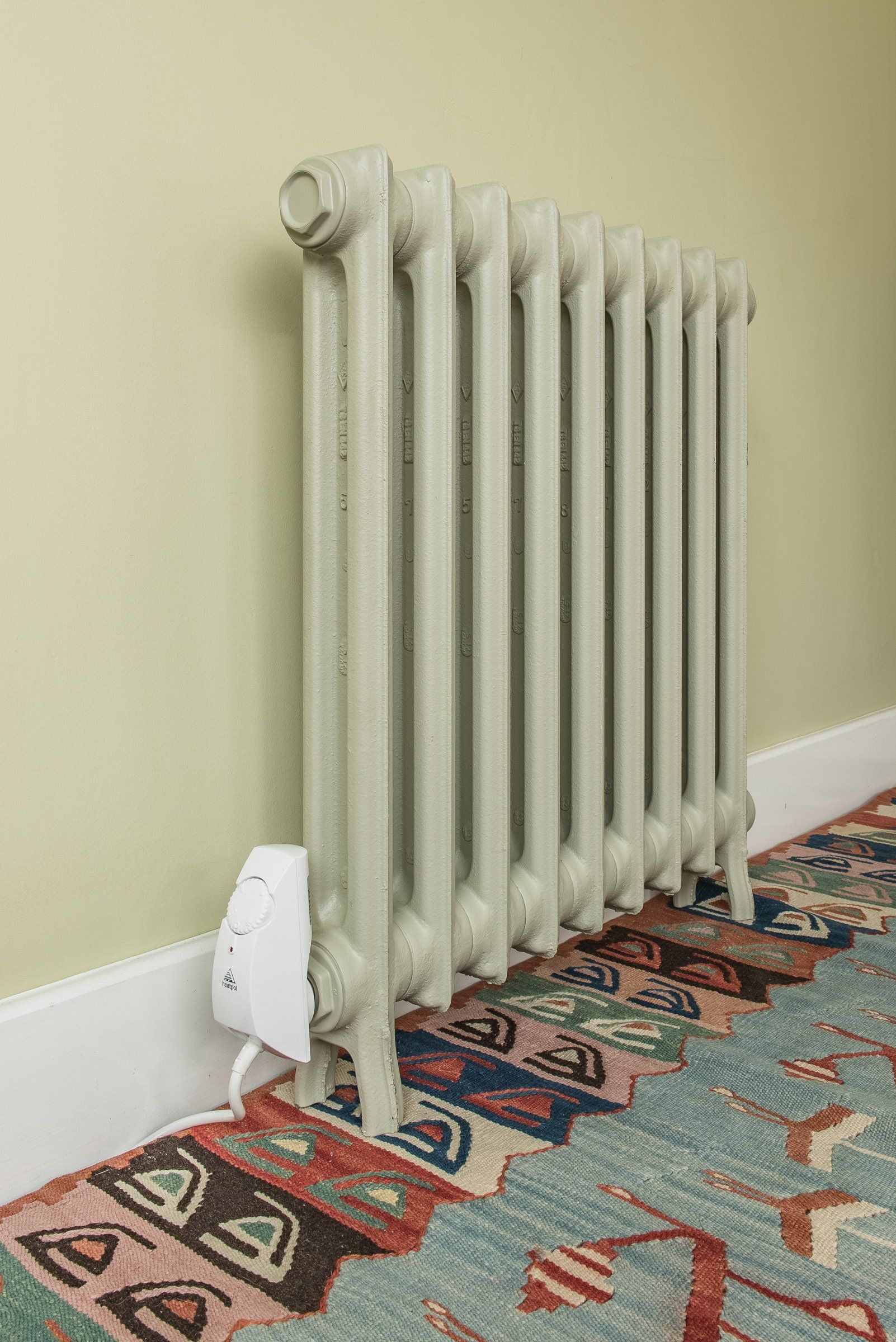 Wilberforce cast iron electric radiator in Farrow & Ball French Grey Wilberforce cast iron electric radiator in Farrow & Ball French Grey