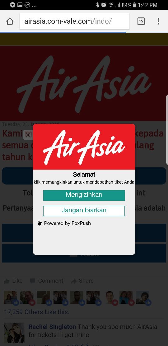Penerima pesan di Whatsapp yang mengklik tautan akan disambut ucapan selamat