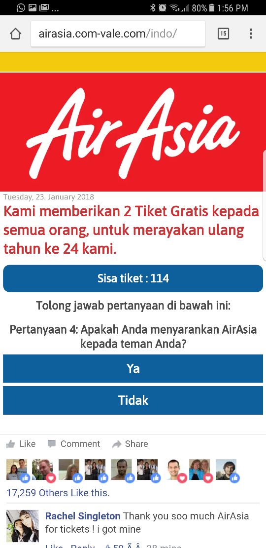 Apakah Anda menyarankan AirAsia kepada teman Anda ?