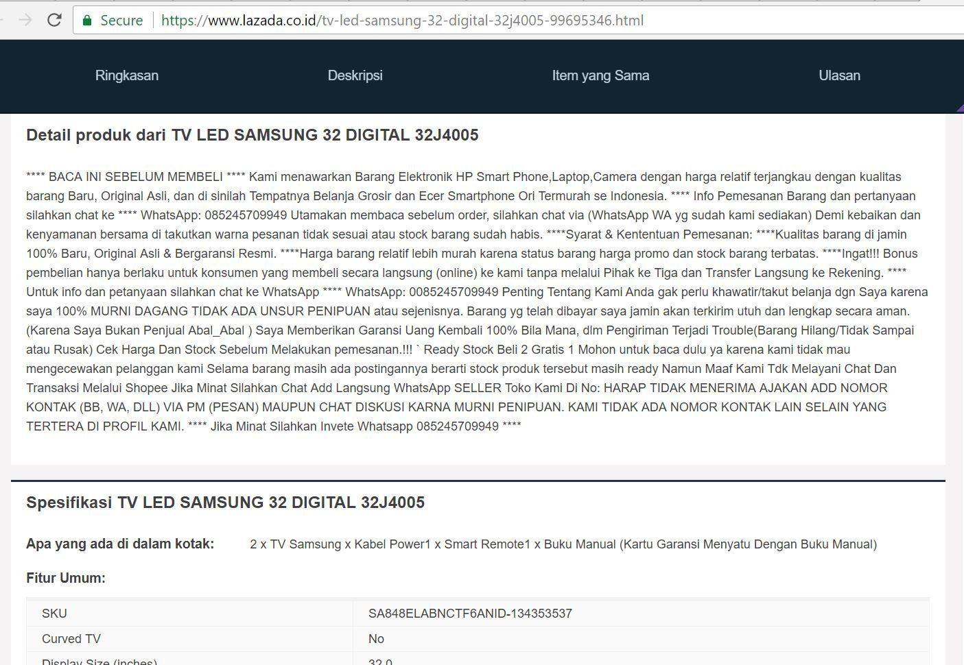Penipu berusaha meyakinkan korbannya untuk berkomunikasi melalui telepon / WhatsApp