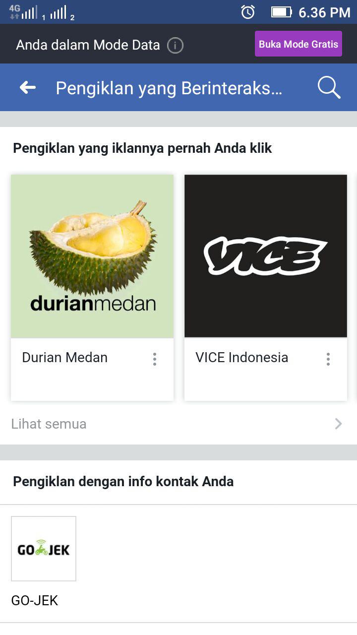 Penyebab iklan durian mengikuti pengguna adalah karena pernah mengklik iklan tersebut