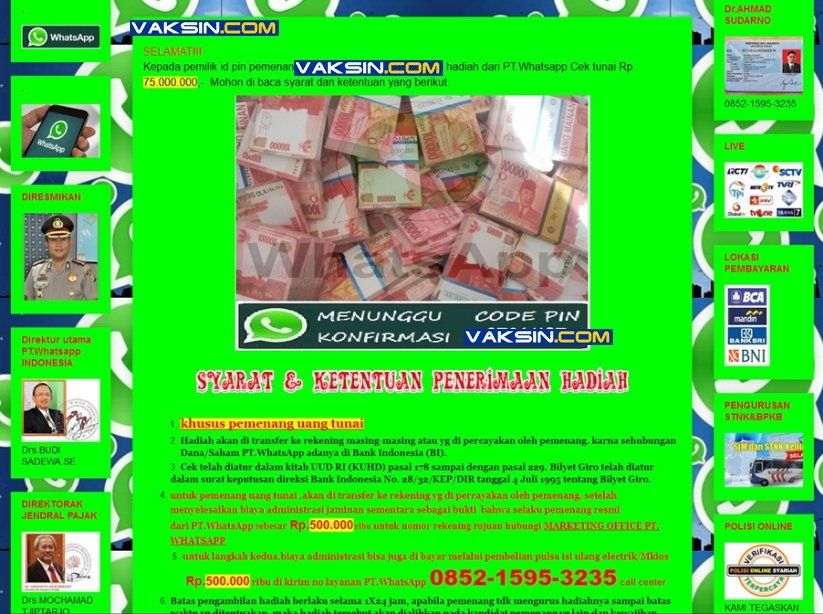 Korban yang memasukkan PIN yang diberikan melalui SMS dikelabui untuk percaya bahwa mereka memenangkan undian dan menghubungi nomor telepon penipu yang telah dipersiapkan.