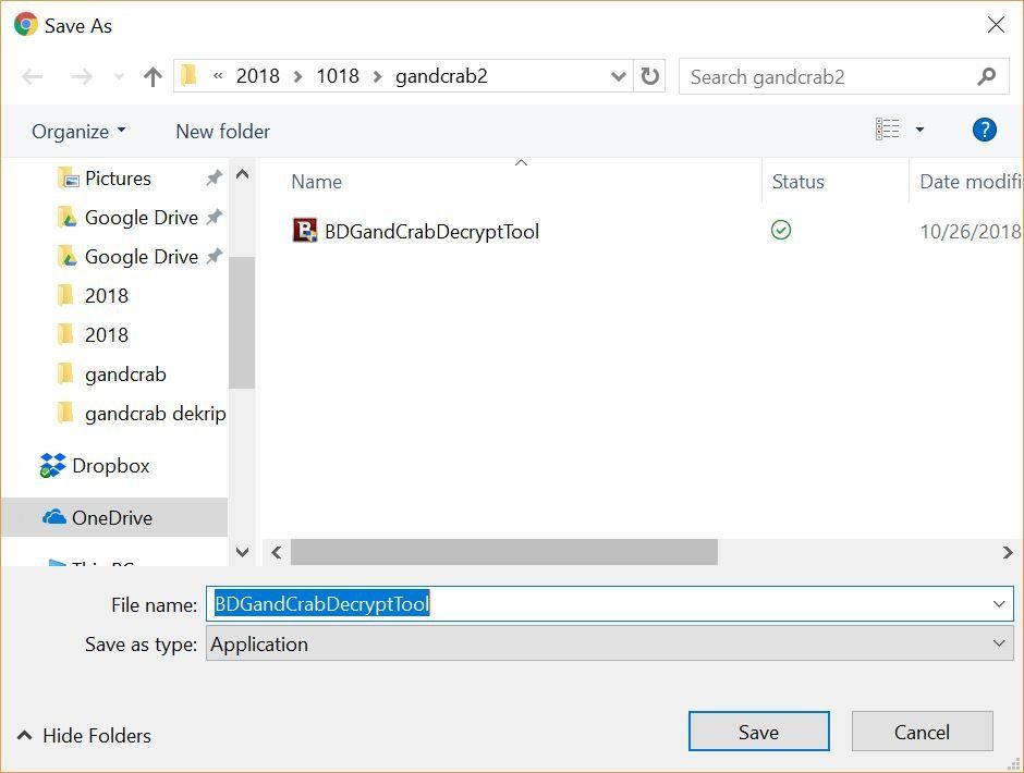 Unduh file dekripsi GandCrab
