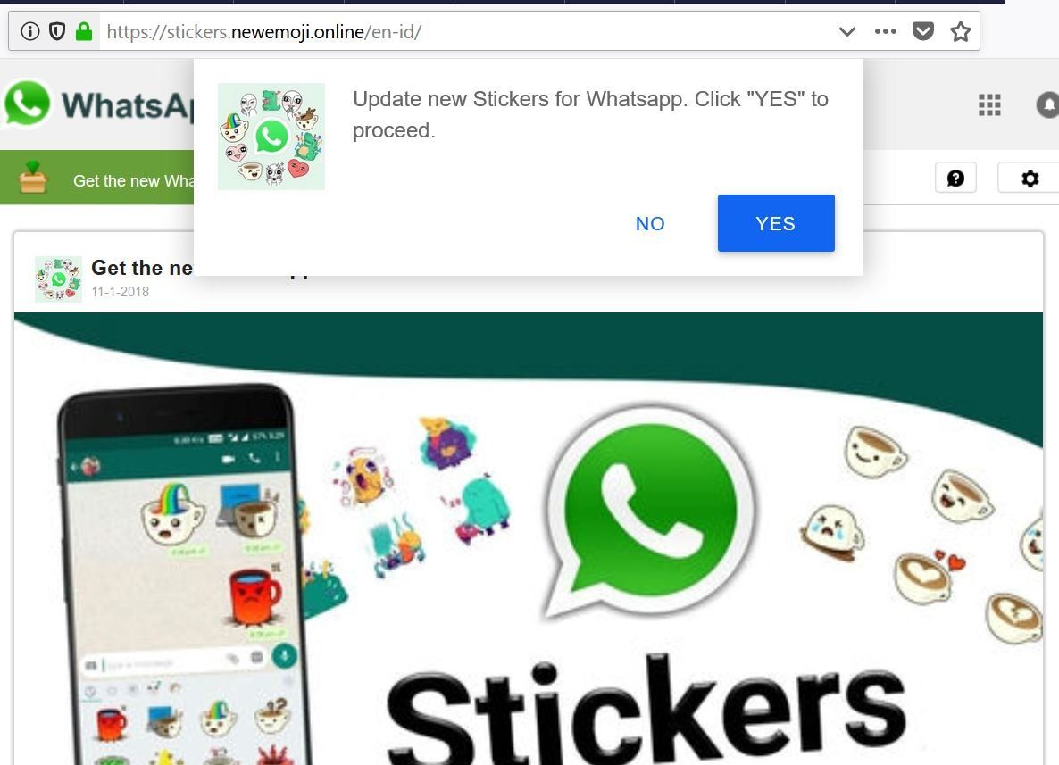 Situs yang menjanjikan stiker Whatsapp