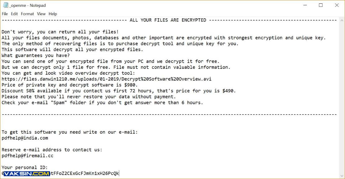 Rumba / STOP ransomware menginfeksi melalui instalasi piranti lunak bajakan