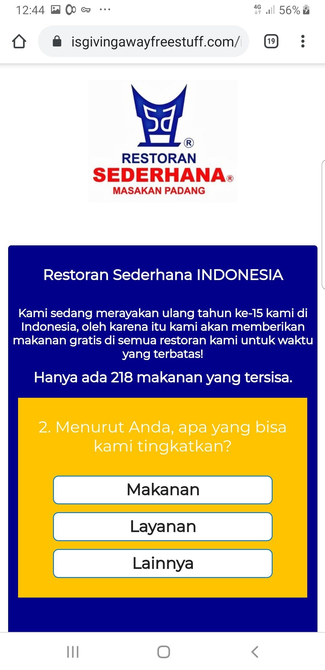 Kuesioner kedua bertanya layanan apa yang dapat ditingkatkan