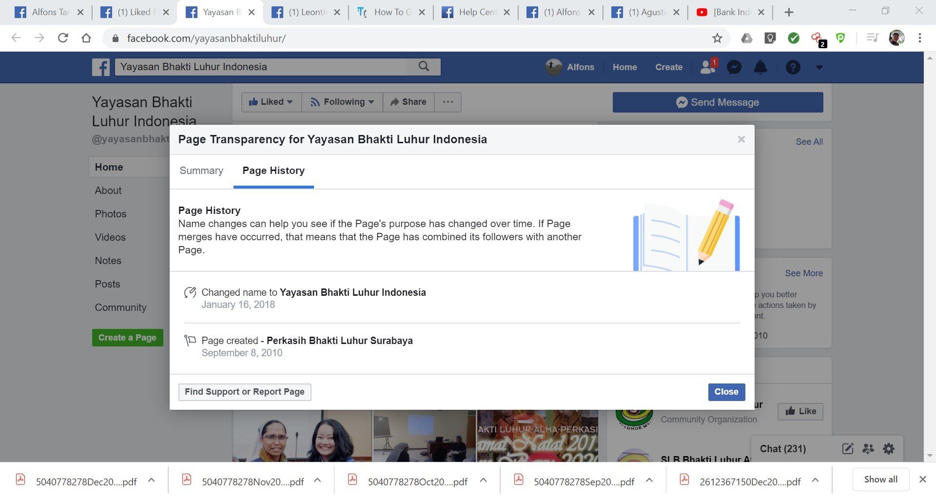 Page Transparency untuk mengetahui histori Facebook Page