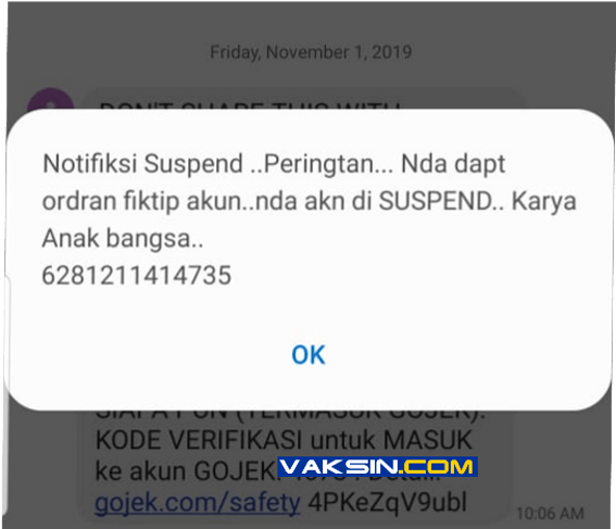Scam Gojek memanfaatkan USSD