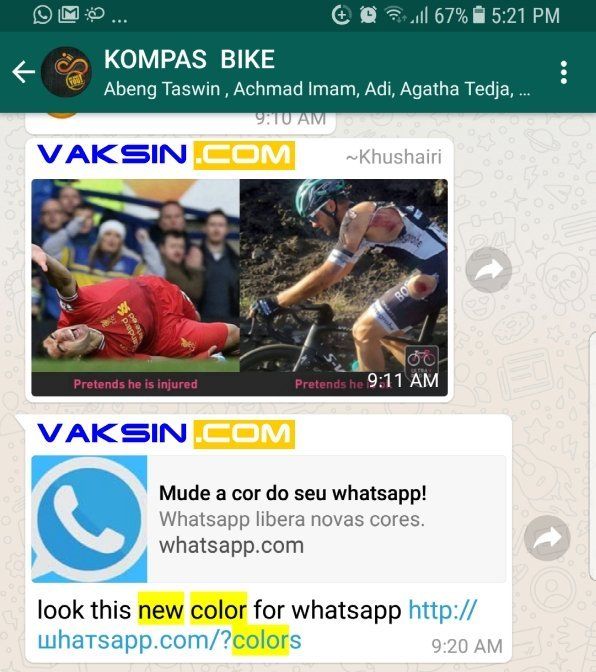 Scam Homograf New color for Whatsapp