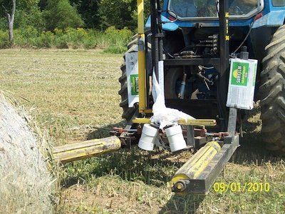 round bale wrapper up close