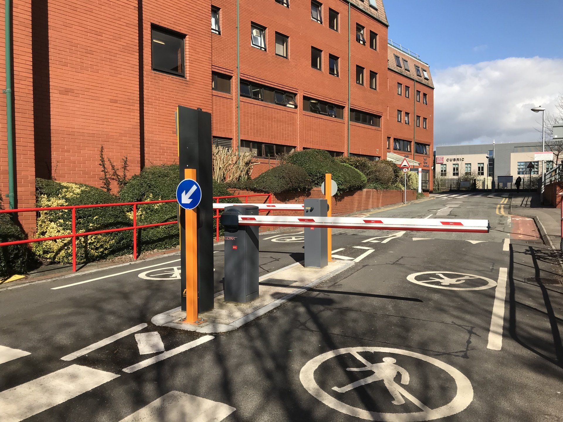security barrier at the parking of a building