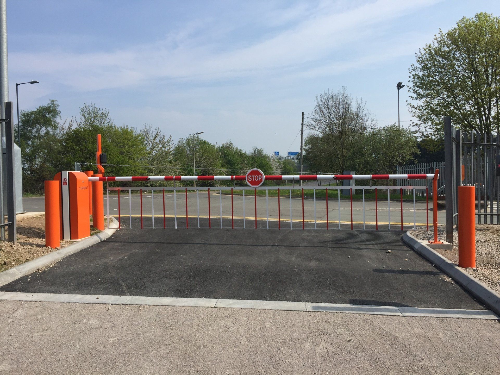 security barrier at the exit of a property