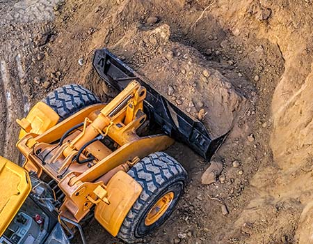 Excavator at Work — HP Excavating & Septic Cleaning — Moundsville, WV